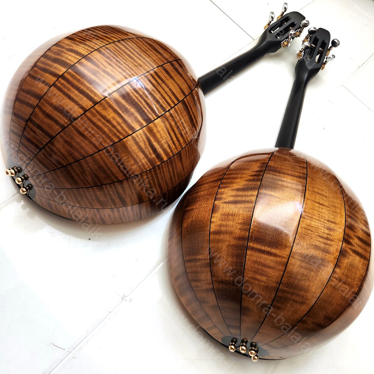 ebony, steel frets, enlarged body, soundboard: resonant spruce, body: flamed ma..., photo 3