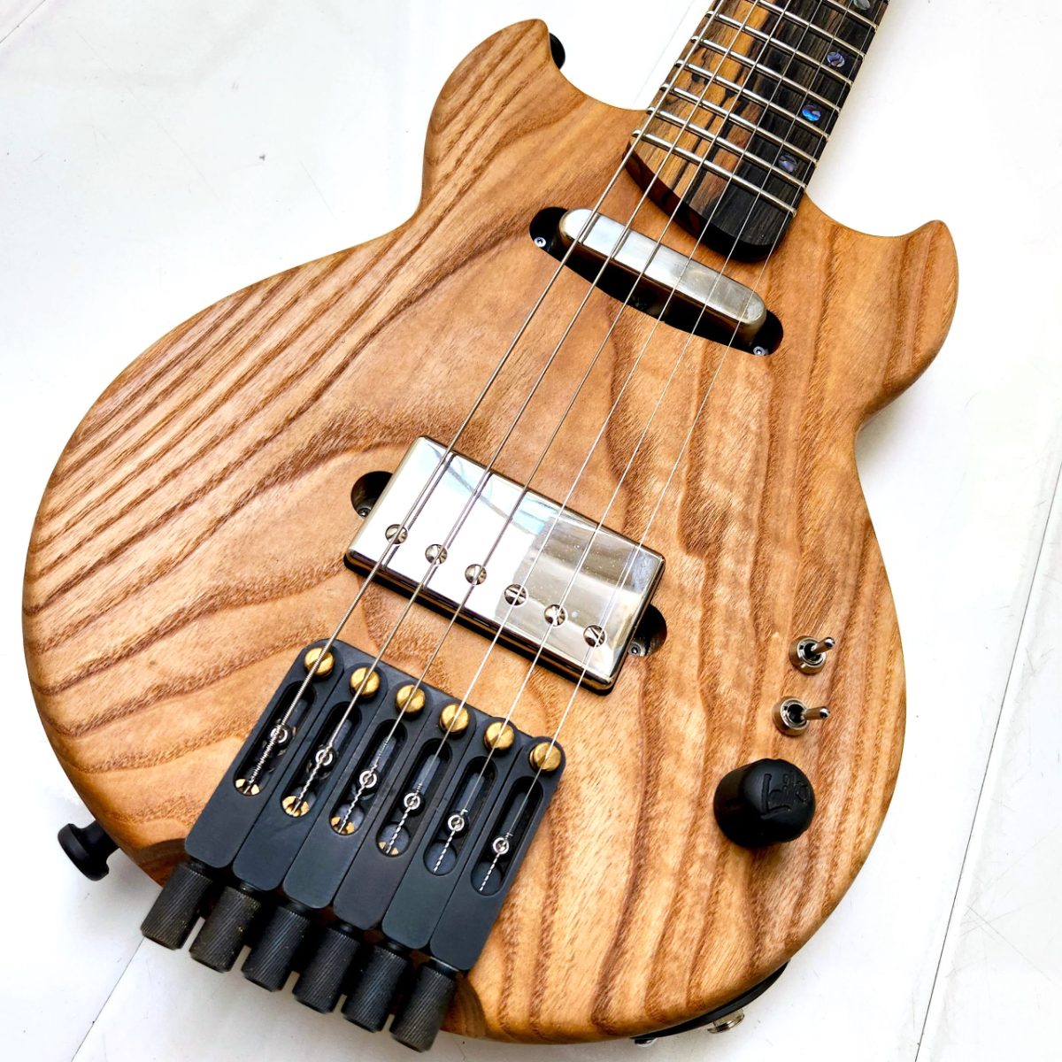 Body — figured ash; neck — roasted maple; fingerboard — lunar ebony; two custom..., photo 2