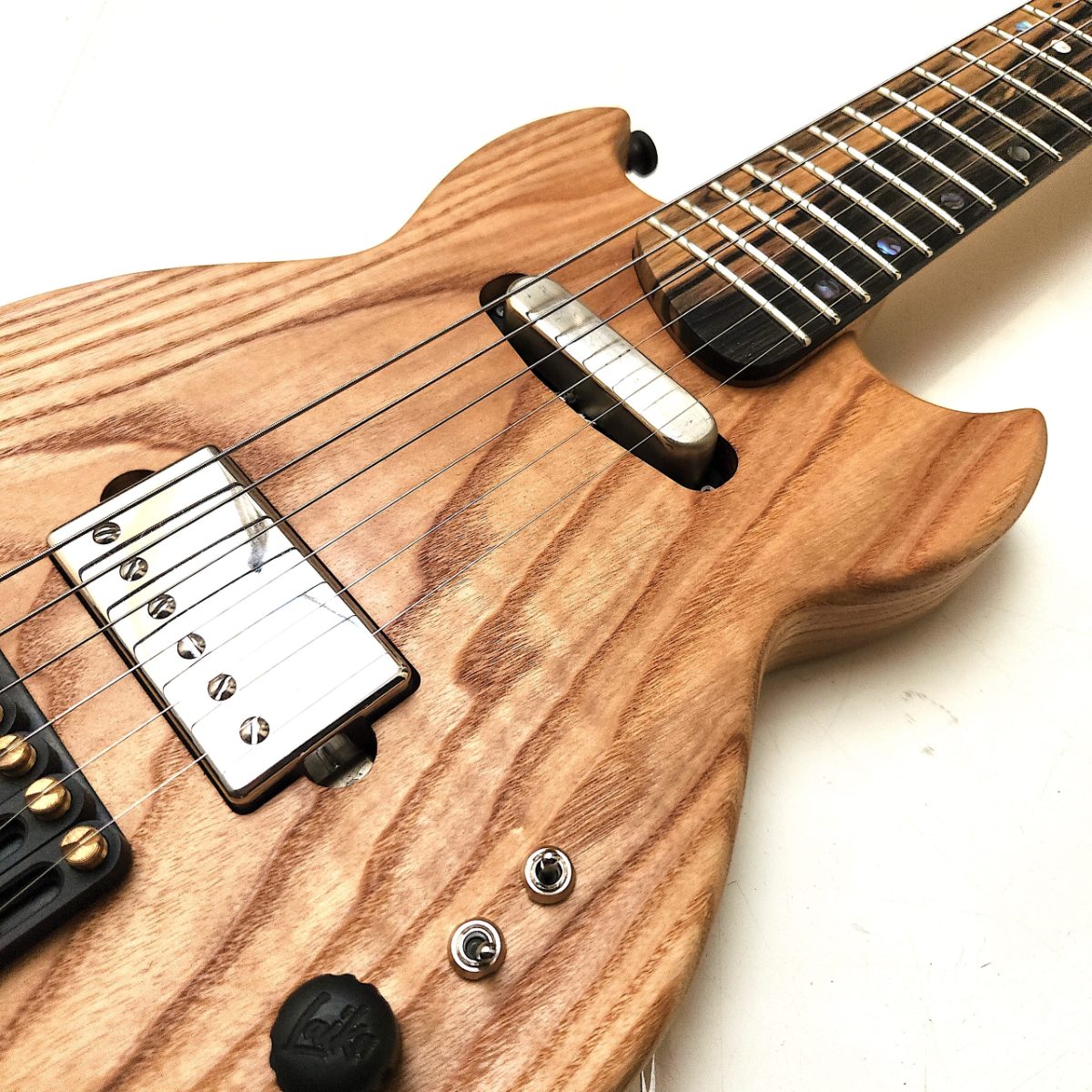 Body — figured ash; neck — roasted maple; fingerboard — lunar ebony; two custom..., photo 6