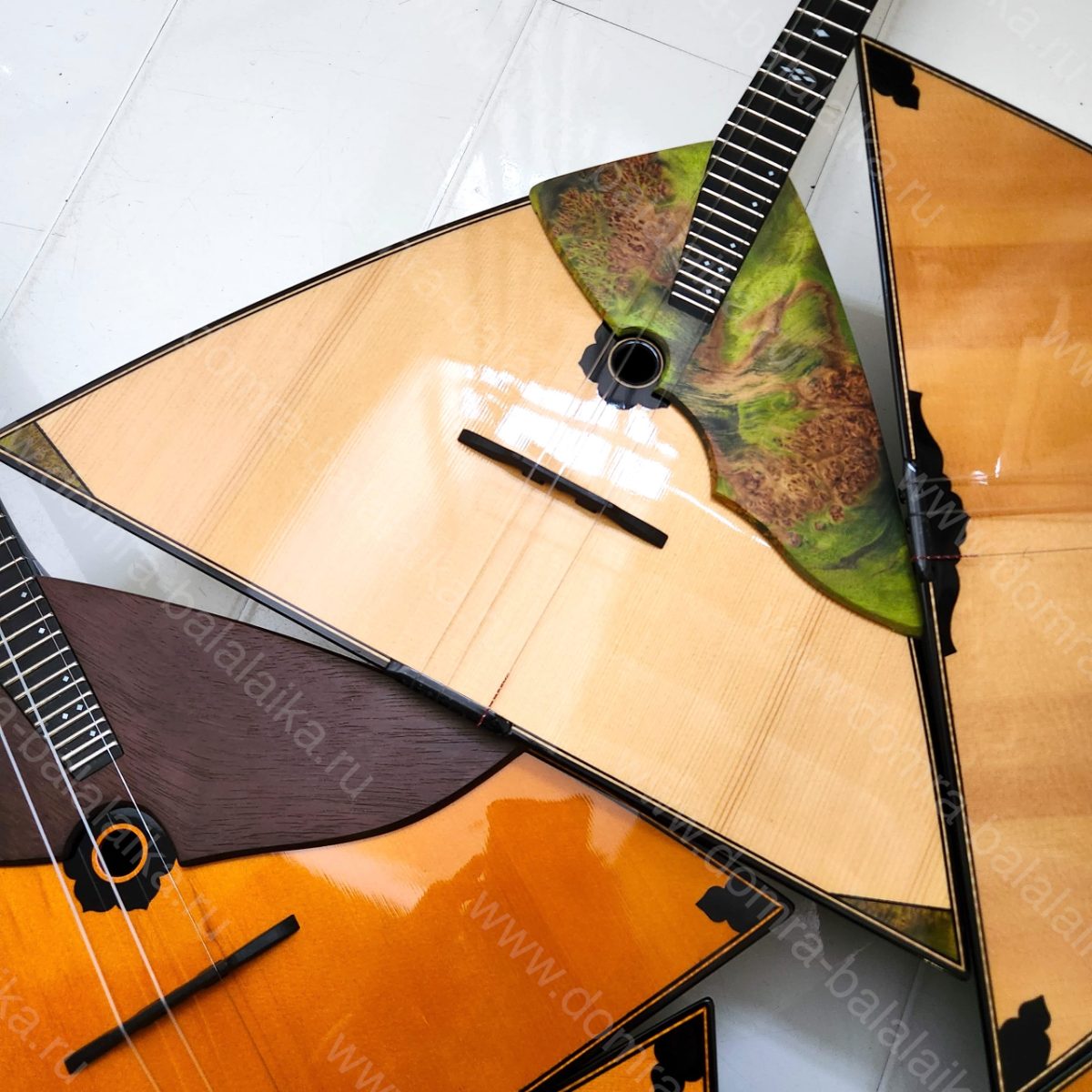 In the photo: concert balalaikas with ebony fingerboards and concert lux balala..., photo 6
