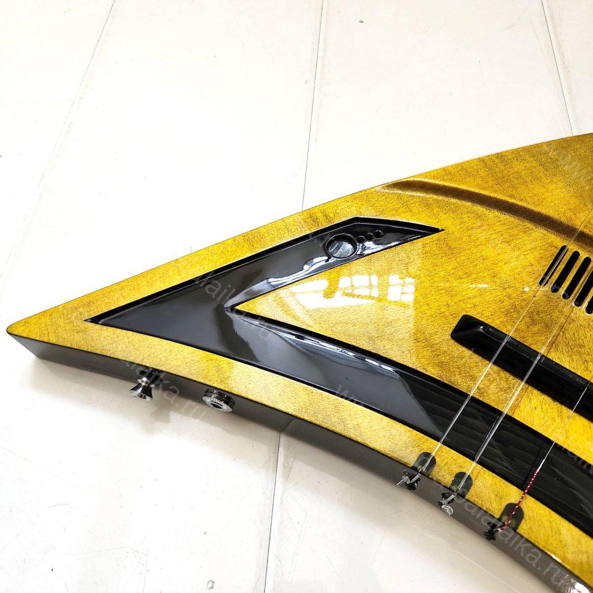 Electric balalaika in Camaro Yellow colour., photo 2