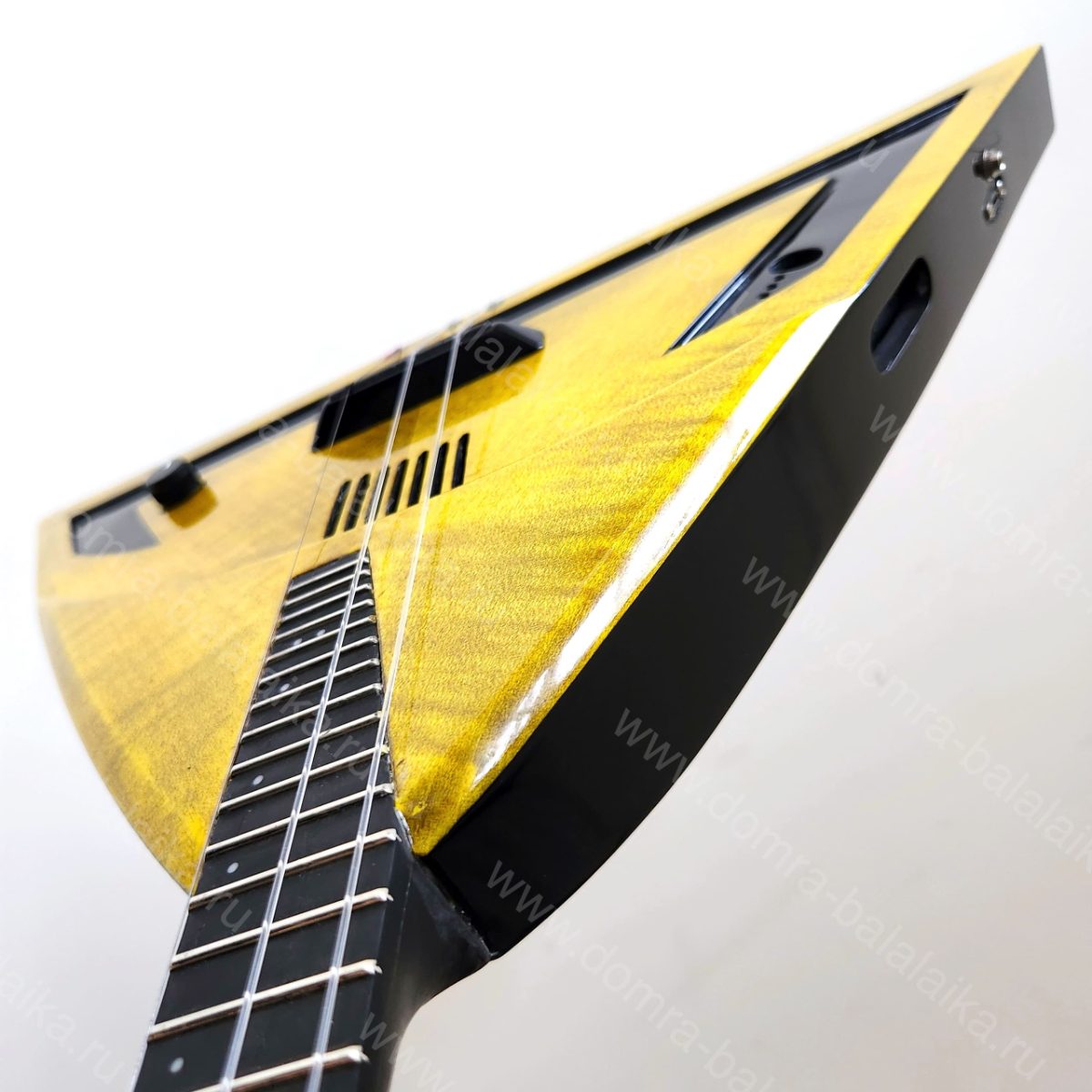 Electric balalaika in Camaro Yellow colour., photo 1