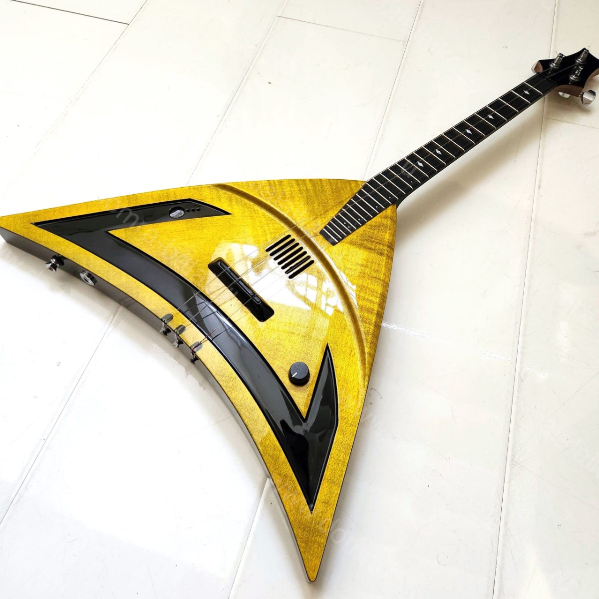 Electric balalaika in Camaro Yellow colour., photo 3