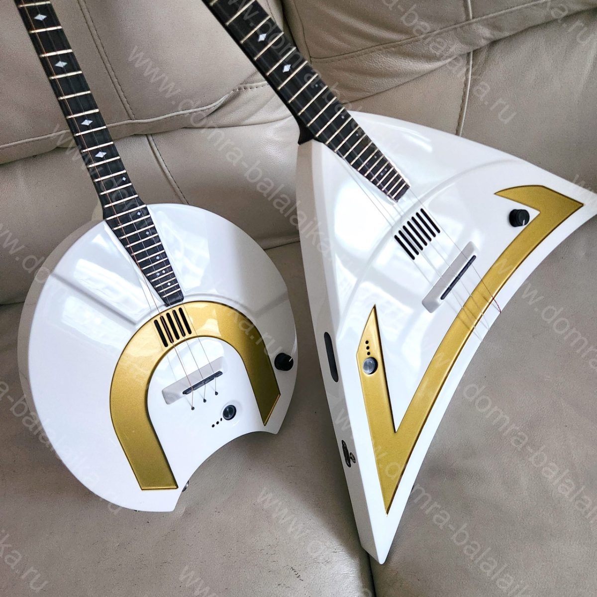Yesterday, we shipped a white‑and‑gold electric domra and a white‑and‑gold elec..., photo 5
