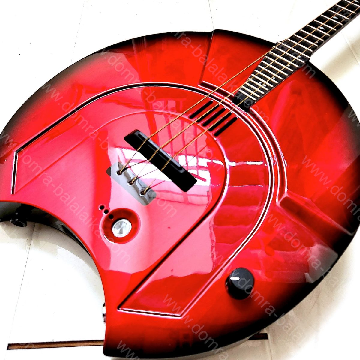 We’ve finished the alto electric domra in red with a black burst finish along t..., photo 3