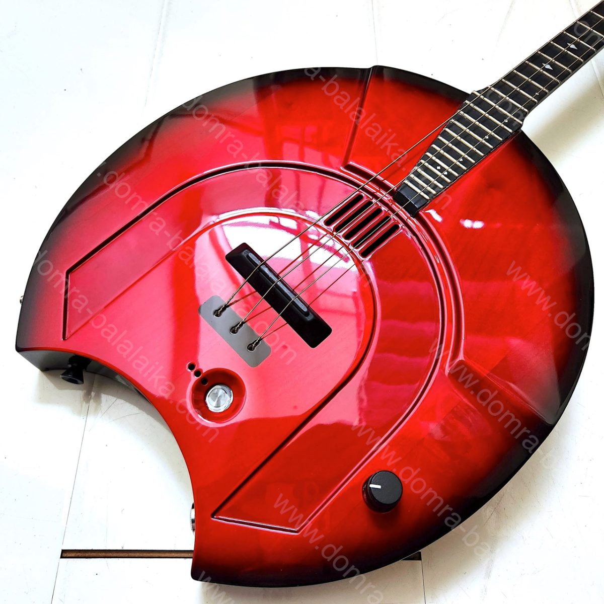 We’ve finished the alto electric domra in red with a black burst finish along t..., photo 5
